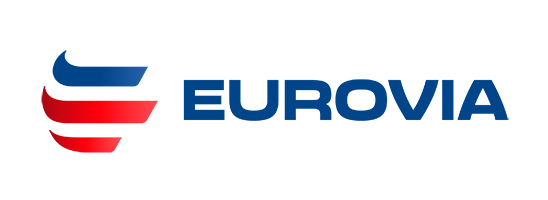 Logo Eurovia travaux publics infrastructures routières et aménagement urbain en Belgique