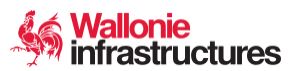 Logo SPW Wallonie Infrastructures avec coq rouge et typographie institutionnelle